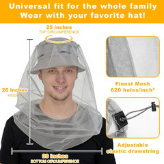 2 Pack Mosquito Head Net Mesh, Fits All Hats for Men & Women,Grey | Bug Face …