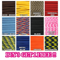 550 Paracord Parachute Cord Spec Type III Lanyard Mil 7 Strand Core ( 50 Feet )