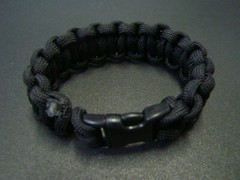 Paracord bracelet Black 7 Strand 550 LB USA made Size 5 to 10
