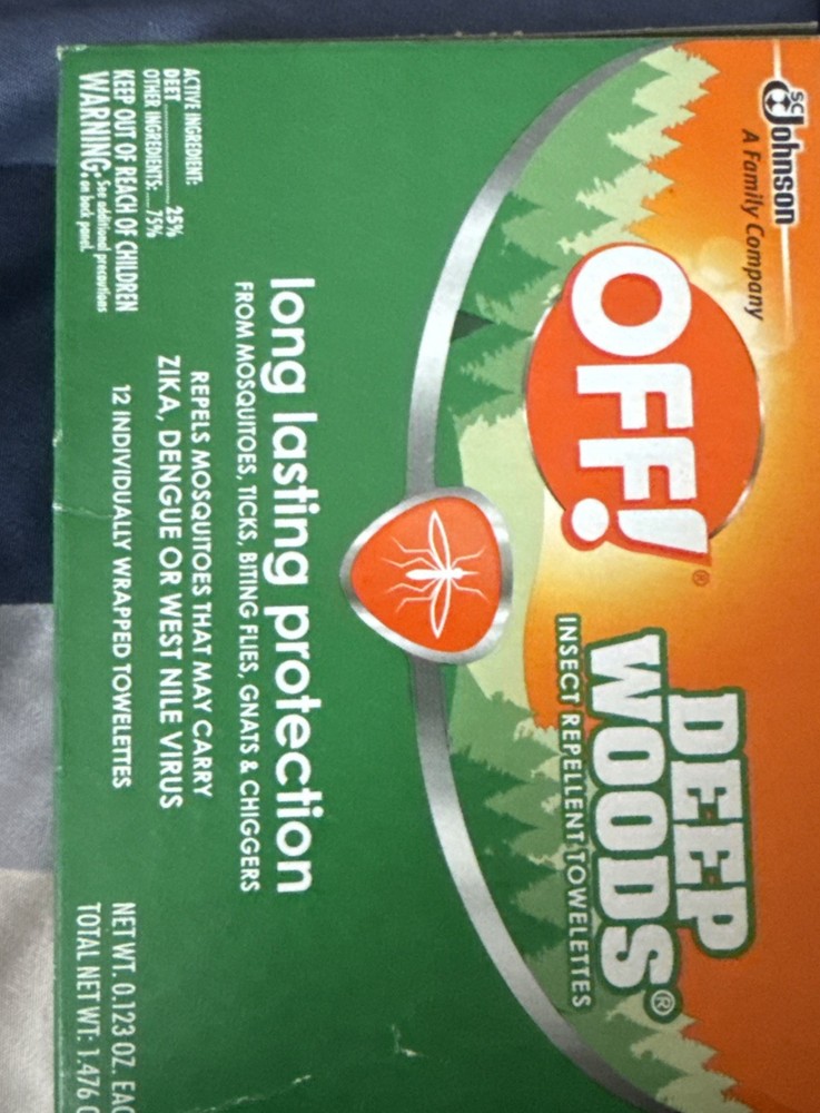 OFF! Deep Woods Mosquito and Insect Repellent Wipes, Long Lasting, 6