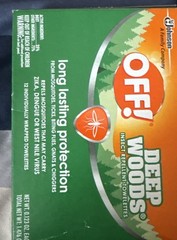 OFF! Deep Woods Mosquito and Insect Repellent Wipes, Long Lasting, 6