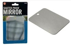 New Shatter Proof Double Sided Outdoor Mirror | Emergency, Camping | Stainless