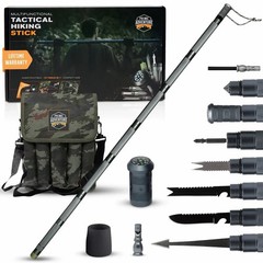 Tactical Hiking Stick with Integrated Survival Kit – Essential Camping Gear for