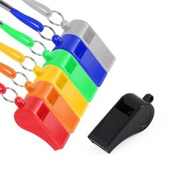 2 Pcs Plastic Whistle with Lanyard for Coaches Referees Officials Sports