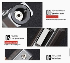 Windproof Straight Torch Blue Flame Lighter Refillable BROWN Color (USA Seller)