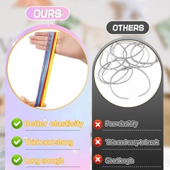 120 Pieces Extra Large Rubber Bands, Heavy-duty Red Yellow Blue Purple