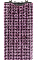 PINK RHINESTONE MINI 3″ RECHARGE Stun Gun WOMEN Self Defense SAFETY LED Light