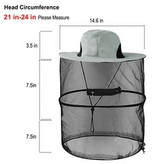 Outdoor Mosquito Head Net Bucket Hat – Unisex Sun Cap for Hiking Camping