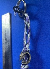 paracord keychain. bag, purse, backpack, jacket zipper pull. Brass Eagle. B11