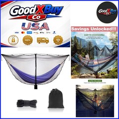 Lightweight Polyester Camping Hammock Net with Dual Zipper & Rope 360° Protec…