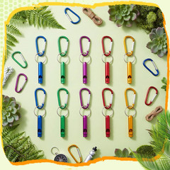 Foilswirl Emergency Whistles with Carabiners Aluminum Extra Loud Survival Safety
