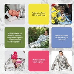 Reflective Mylar Thermal Blankets – 84″ x 52″, 10 Pack for First Aid & Camping