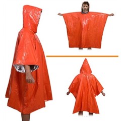 Emergency Thermal Rain Coat Blanket Poncho Outdoor Camping Hiking Survival Gear