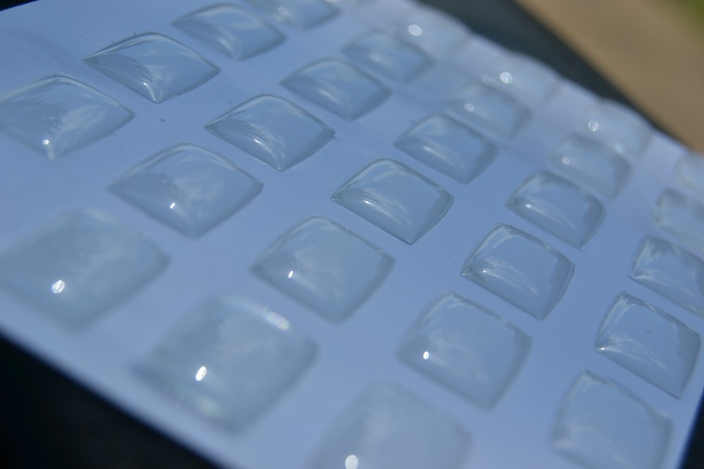 50 pcs of Clear Rectangle Epoxy stickers for ParaCord Charms or Shoelace Charms!