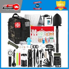 250 Pcs Survival Gear Kit First Aid Emergency Bag for Outdoor Hiking Camping