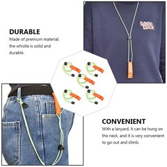 5Pcs Portable Safety Whistles Durable Plastic with Hanging Rope for Outdoor Use