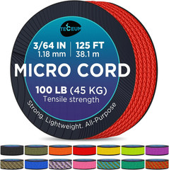 Micro Paracord Rope 1.18 Mm X 125 Ft – Thin Braided Cord for Crafting & DIY |