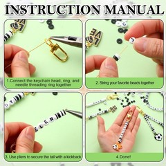 DIY Soccer Keychain Making Kit – 3718 Pcs Adjustable Bracelets & Charms for Spor