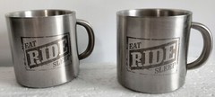 2 Travel Camping Stainless Coffee Mugs Hiking Drinking Water/Coffee EatRideSleep