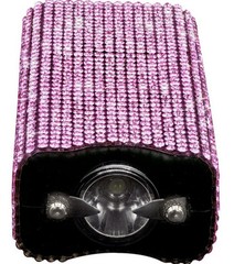 PINK RHINESTONE MINI 3″ RECHARGE Stun Gun WOMEN Self Defense SAFETY LED Light