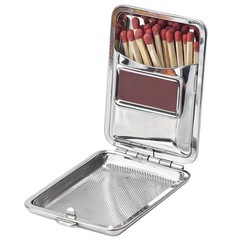 Metal Match Box Case Stainless Steel Matchboxes Matchstick Silver Inside