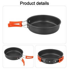 NonStick Camping Frying Pan with Easy Carry Mesh Bag and Foldable Handle