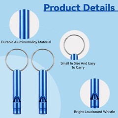 14 Pcs Aluminium Safety Whistle Keychain, Survival Safety Whistle Loud Sound …