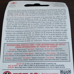 Fox 40 Classic Marine Orange Safety Whistle 115 dB Pealess With Lanyard BinA
