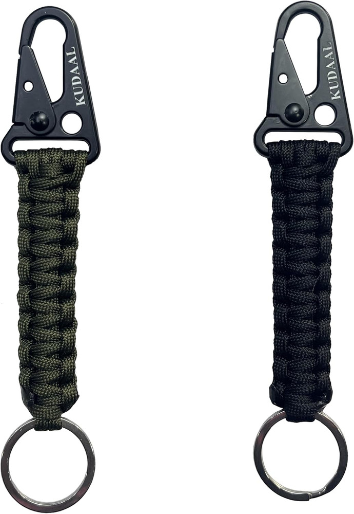 Paracord Keychain with Carabiner, Key Fob Braided Lanyard Keychain with Utility