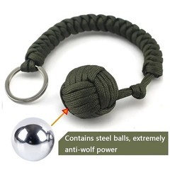 Paracord Monkey Fist Style Keychain Outdoor Hiking Accessory
