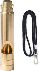 Brass Survival Whistle 125 Db Loud Emergency Whistle with Lanyard for Hiking C