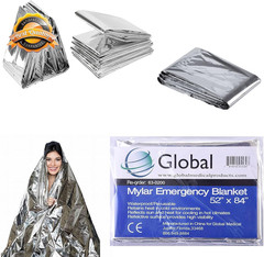 Mylar Emergency Thermal Blankets Survival First Aid Waterproof 12 Pack