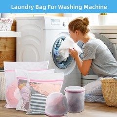 GOGOODA Mesh Laundry Bags for Delicates 1XXL, 1XL,1L,1M,1S,2 bra bags, White