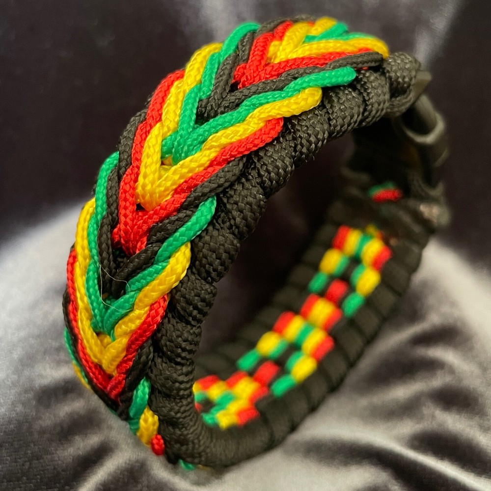 Paracord Bracelet Rasta, LGBT Rainbow, different colours, easy release clasp