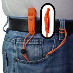 LuxoGear Emergency Whistles with Lanyard Safety Whistle Survival Orange