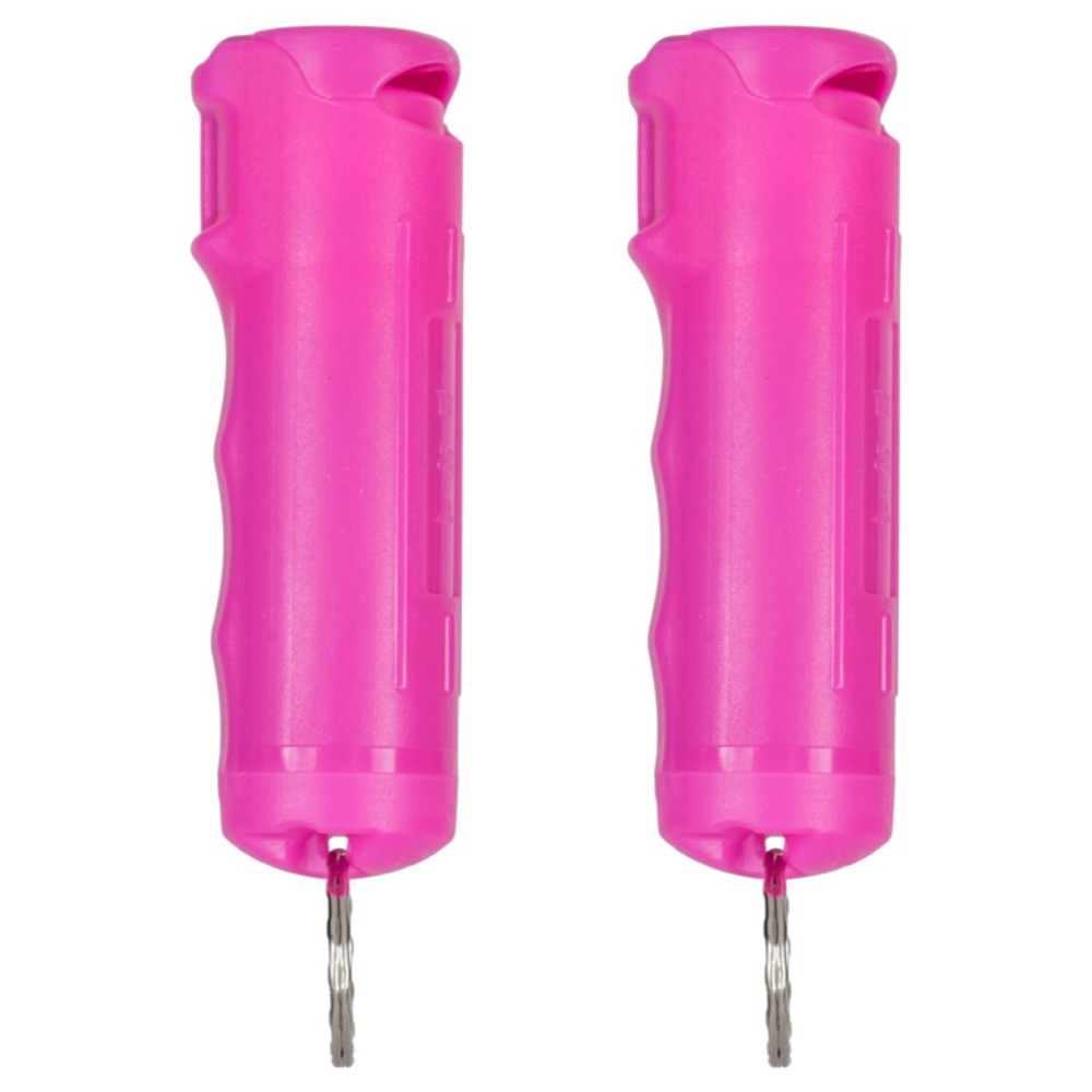 2 Police Magnum pepper spray .50oz hot pink flip top keychain defense protection