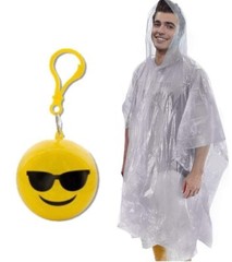 Emergency Rain Poncho set of 2 – 1 Sunglasses & 1 Smiley Emoji w/Key chain 