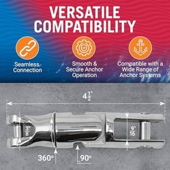 Anchor Swivel, Stainless Steel Shackle Chain Swivel, Fits 1/4 » to 5/16 «