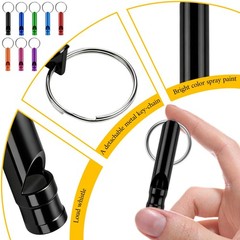 500 Pieces Mini Aluminum Emergency Whistles with Keychains Adults Metal Whist…