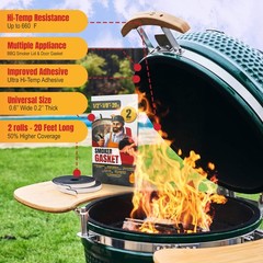 Xxl 20 Ft Grill Gasket For Smokers Black 1/2 X 1/8 Hi Temp Seal Smoker Gaske