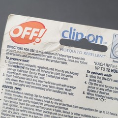 OFF! Clip-On Mosquito Repellent REFILLS 2pk – Keeps Mosquitoes Away 24 Hours NOS