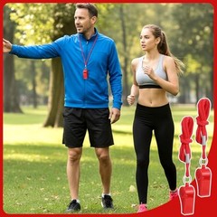 80 Pack Red Sports Whistle, Plastic Whistles Bulk with Lanyard, 120dB Loud