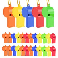 WSYUB Plastic Whistles, 24Pcs Sports 24pcs whistles, Blue,green,orange