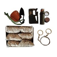 Fire Starter 6 bag magnesium Multi Purpose tool Saw Knife Tent Wax Rope Free Can