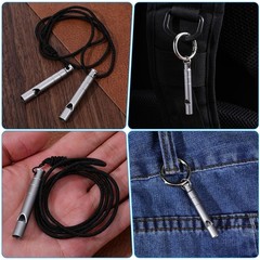 2Pcs Titanium Emergency Whistle 120db Safety Whistle with Lanyard Suitable
