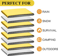 100 Pack Emergency Thermal Blankets Silver Foil Survival Blanket Kit for Outdoor
