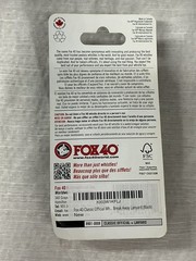 Fox 40 Classic Official Safety Whistle Pealess 115 dB Black Break Away Lanyard