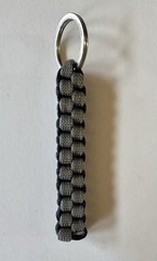 Paracord Woven Braided Crown Sinnet Keychain Black/Grey Silver Key ring