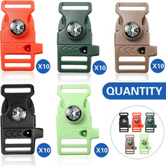 50 Pcs Compass Buckle Clips Plastic Paracord Buckles Bracelets Accessories for C