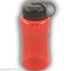 Red 32 Ounce Water Bottle BPA Free Emergency Camping Survival Kits Work School